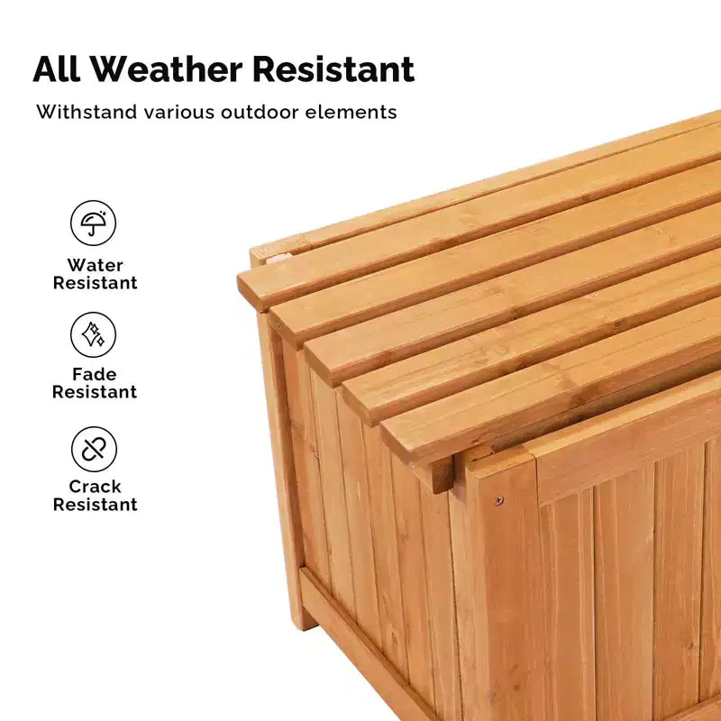 Karl Home | Banc d'extérieur 3-en-1 en bois massif avec potager surélevé