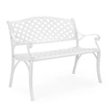 Karl Home | 40.5-Inch White Cast Aluminum Outdoor Bench
