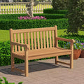 Tree City Teak Wood Outdoor Bench, 2-Person Patio Seating with Ergonomic Design, Weather-Resistant & Durable Teak Garden Bench