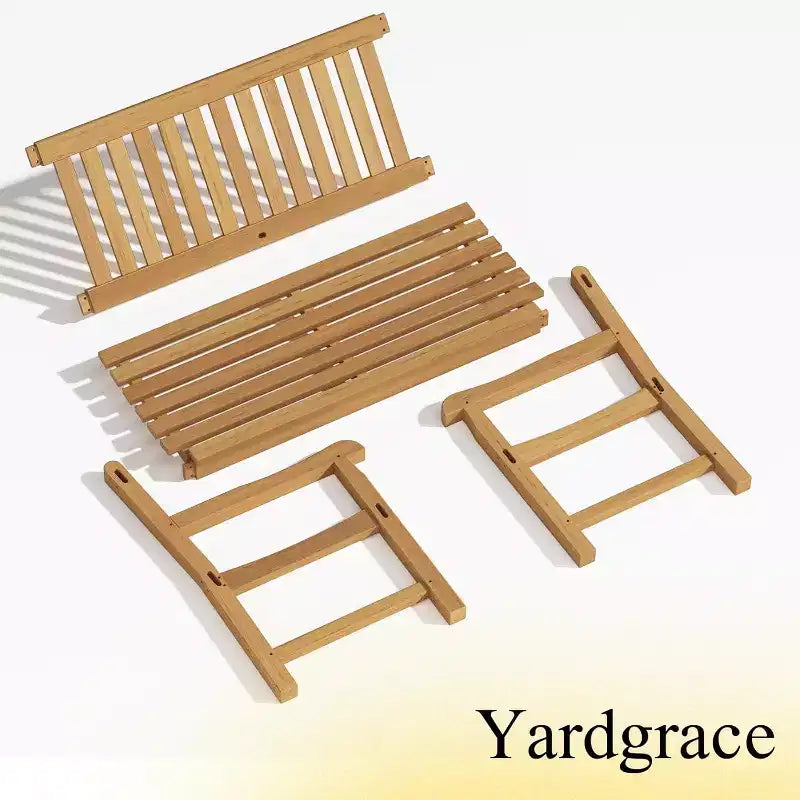 Banc d'extérieur en teck Tree City, siège de patio 2 places au design ergonomique, banc de jardin en teck résistant aux intempéries et durable