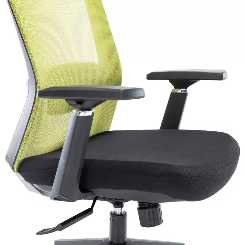45.28" Adjustable Height Black PU Leather Office Chair with Casters & Lumbar Support