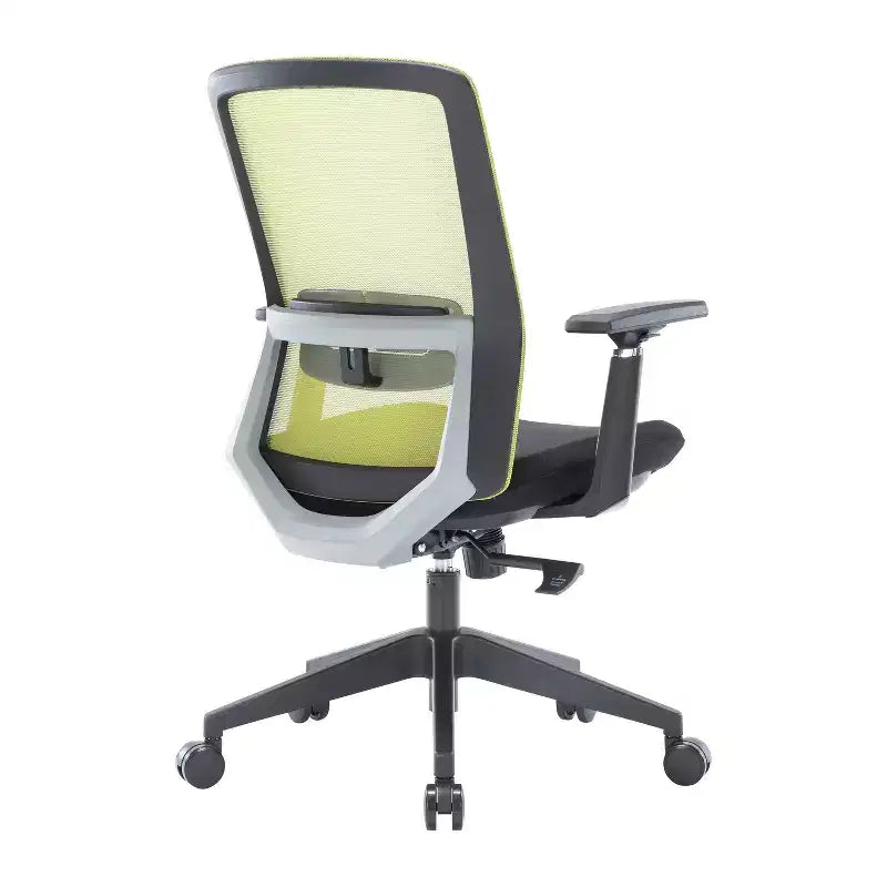 45.28" Adjustable Height Black PU Leather Office Chair with Casters & Lumbar Support
