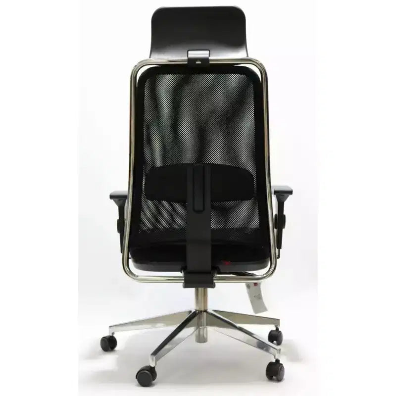 52.75" Adjustable Height Gray Faux Leather Office Chair with Lumbar Support & Tilt
