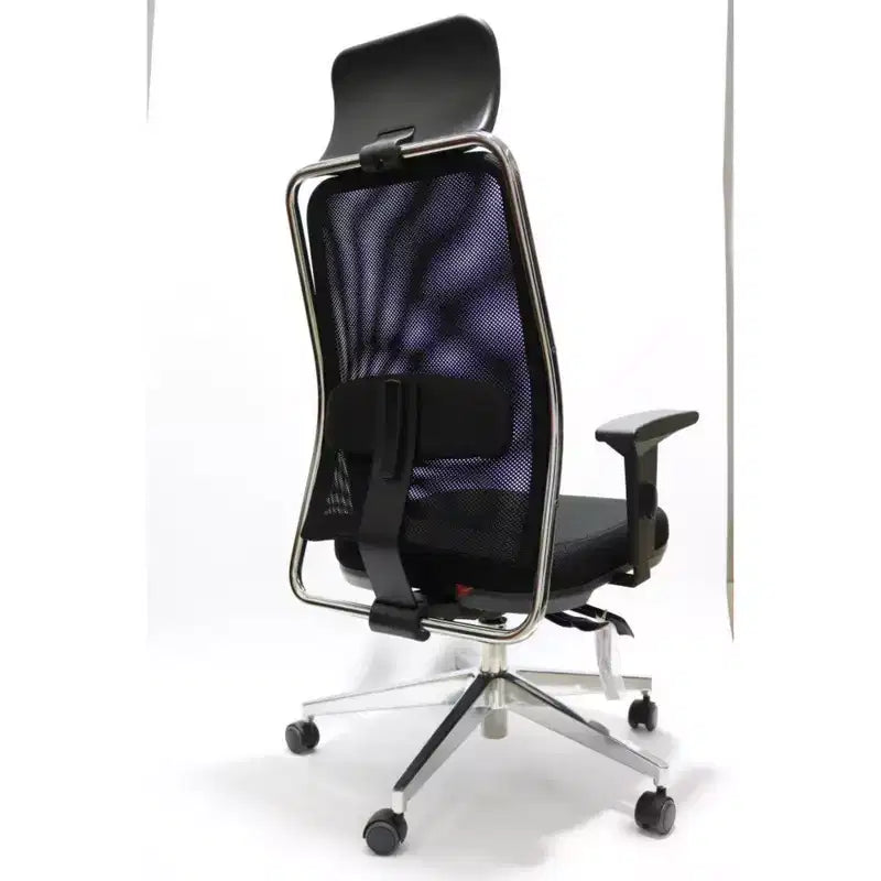 52.75" Adjustable Height Gray Faux Leather Office Chair with Lumbar Support & Tilt