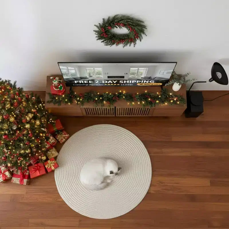 Modern 70.87" Walnut TV Stand - Multifunctional Entertainment Center for Living Room & Bedroom