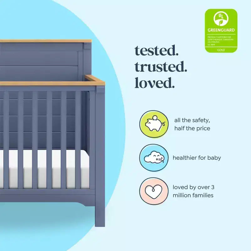 4-in-1 Convertible Crib - Solid Pine, GREENGUARD Gold Certified