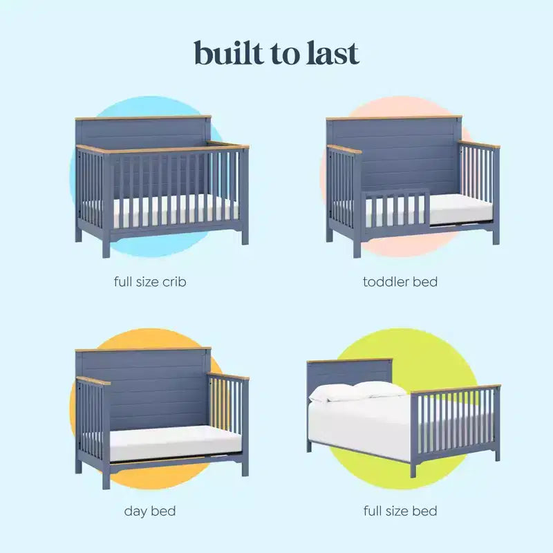 4-in-1 Convertible Crib - Solid Pine, GREENGUARD Gold Certified