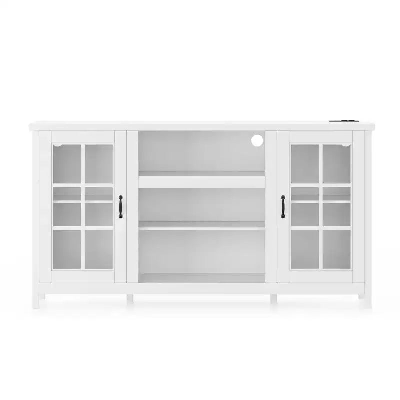 Wood TV Stand for 65 Inch, Modern TVs Entertainment Center with Storage Cabinets Media Console Table