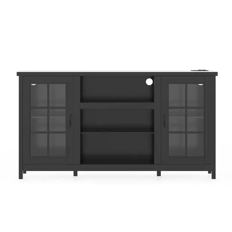 Wood TV Stand for 65 Inch, Modern TVs Entertainment Center with Storage Cabinets Media Console Table