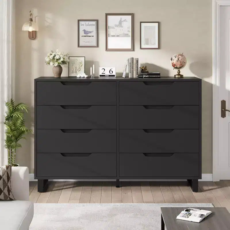 8-Drawer Dresser for Bedroom, 55" Wide Freestanding Horizontal Chest of Drawers