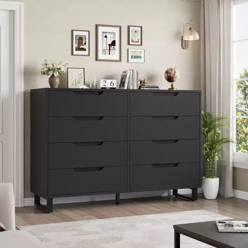 8-Drawer Dresser for Bedroom, 55" Wide Freestanding Horizontal Chest of Drawers
