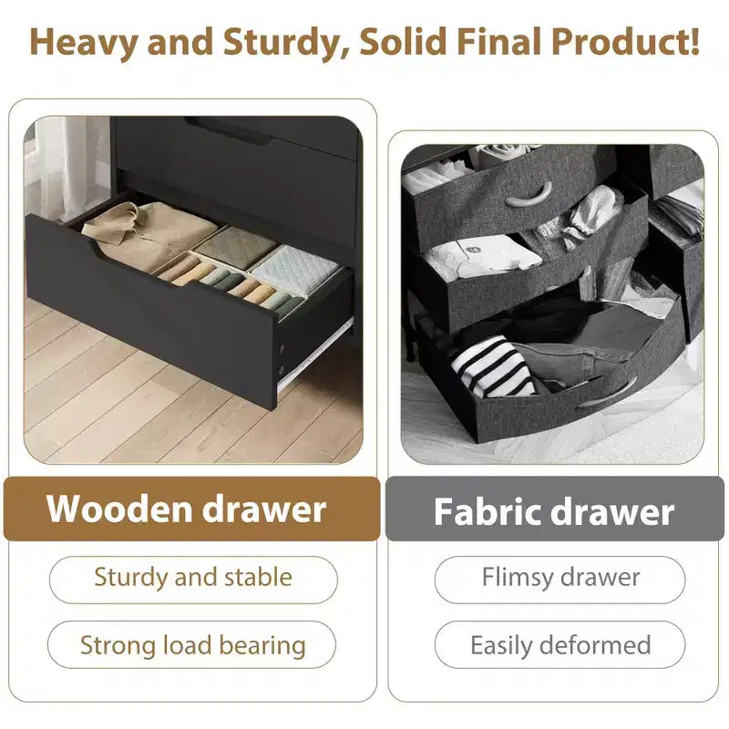 8-Drawer Dresser for Bedroom, 55" Wide Freestanding Horizontal Chest of Drawers