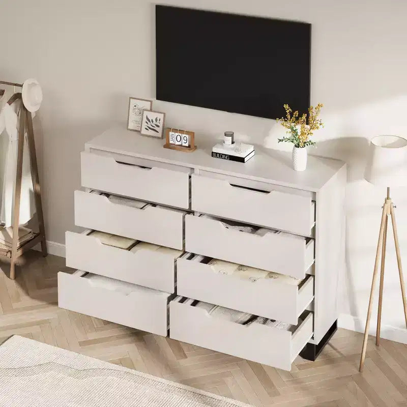 8-Drawer Dresser for Bedroom, 55" Wide Freestanding Horizontal Chest of Drawers