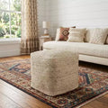 Pouf ottoman carré en jute naturelle de 45 cm