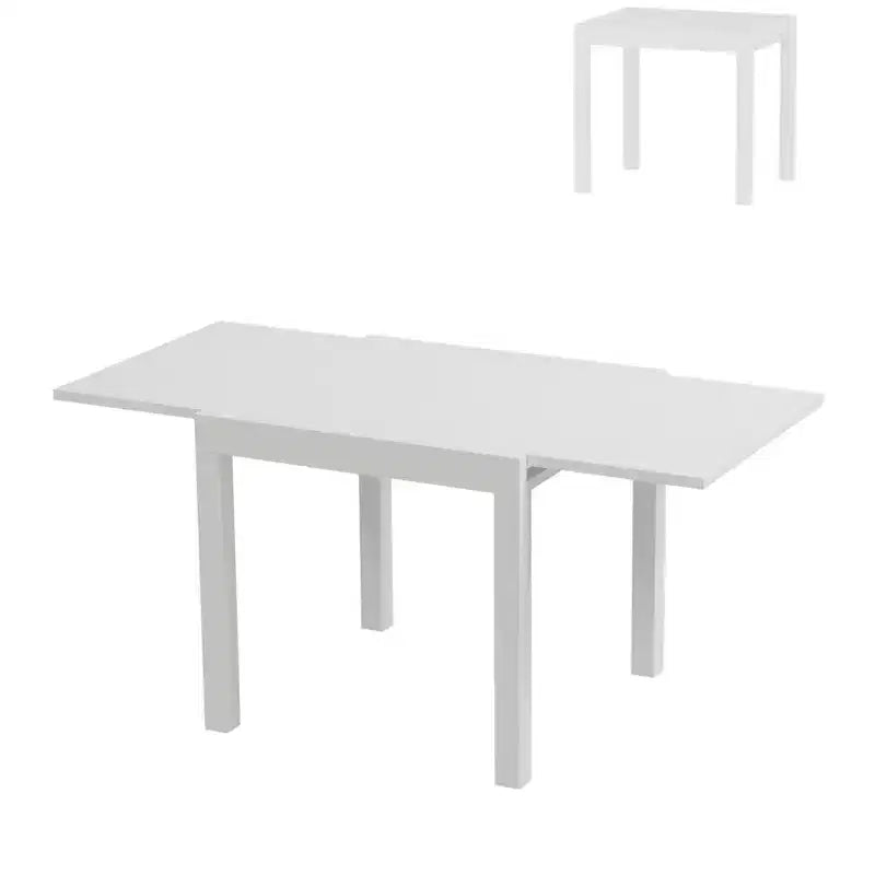 Aluminum Wood Grain Extendable Outdoor Dining Table - Rectangular, Rust-Resistant, Seats 6