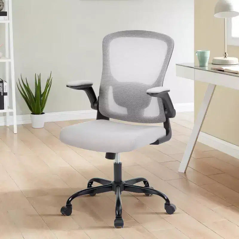 Ergonomic Office Chair, Swivel Rolling Computer Desk Chair, Rolling Mesh Chair, Flip-Up Armrest, for Home Office, Study, Bedroom