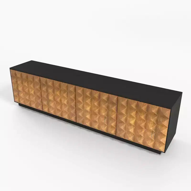 Modern 87.79" TV Stand with Storage Cabinets & Adjustable Shelves, Black