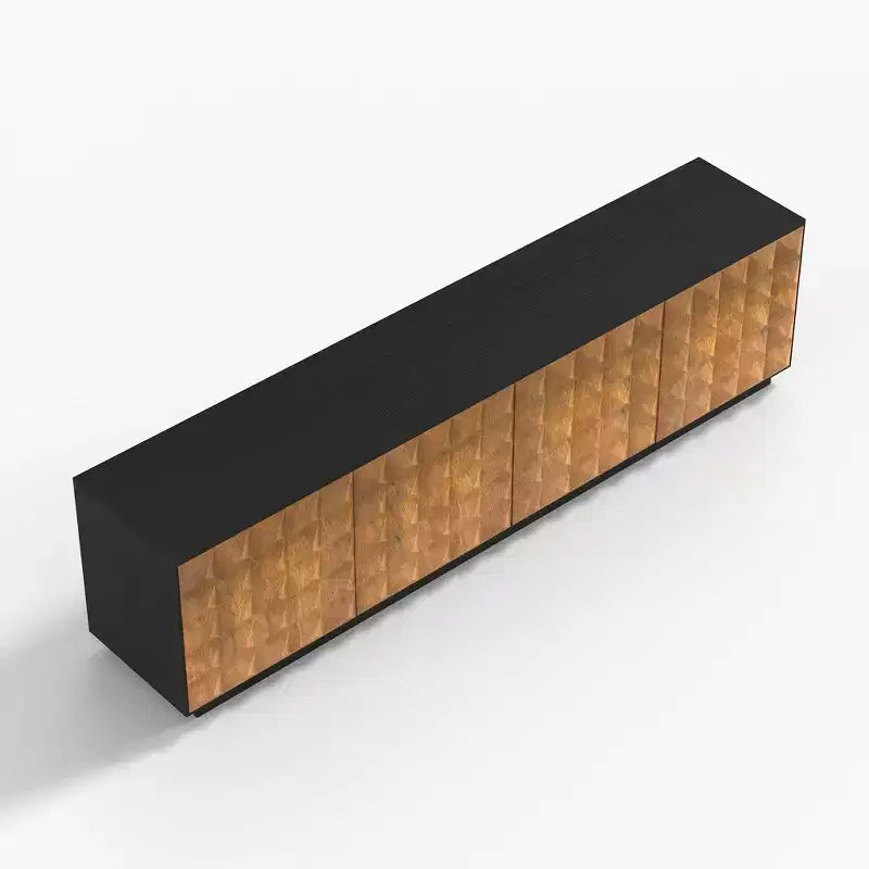 Modern 87.79" TV Stand with Storage Cabinets & Adjustable Shelves, Black