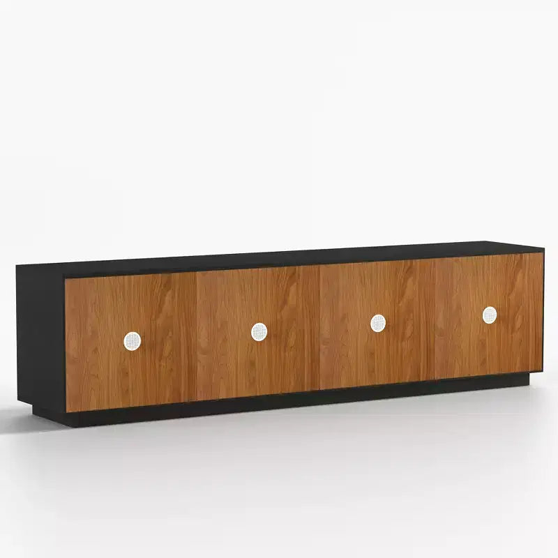 Modern 87.79" TV Stand with Storage Cabinets & Adjustable Shelves, Black