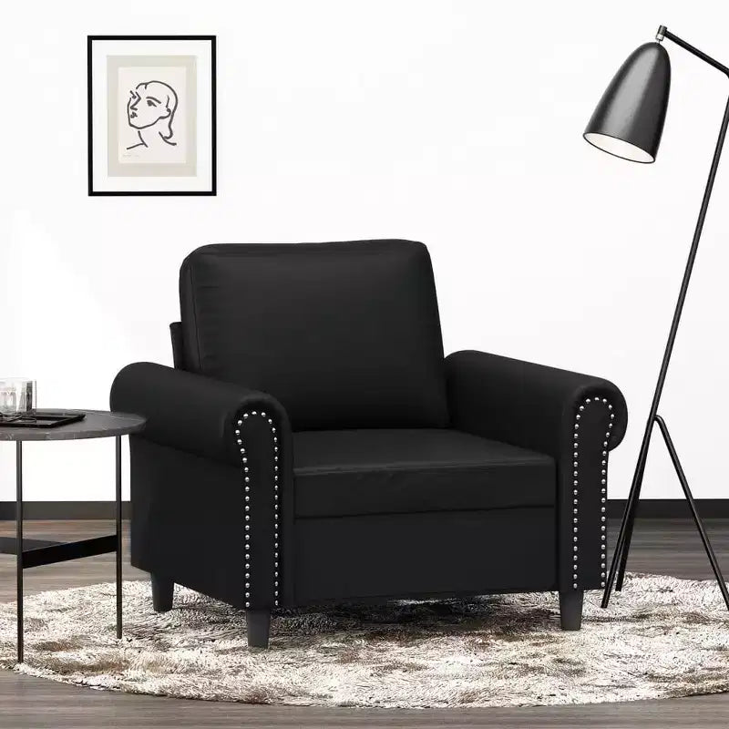 Accent Upholstered Sofa Chair - Faux Leather Single Seating Furniture