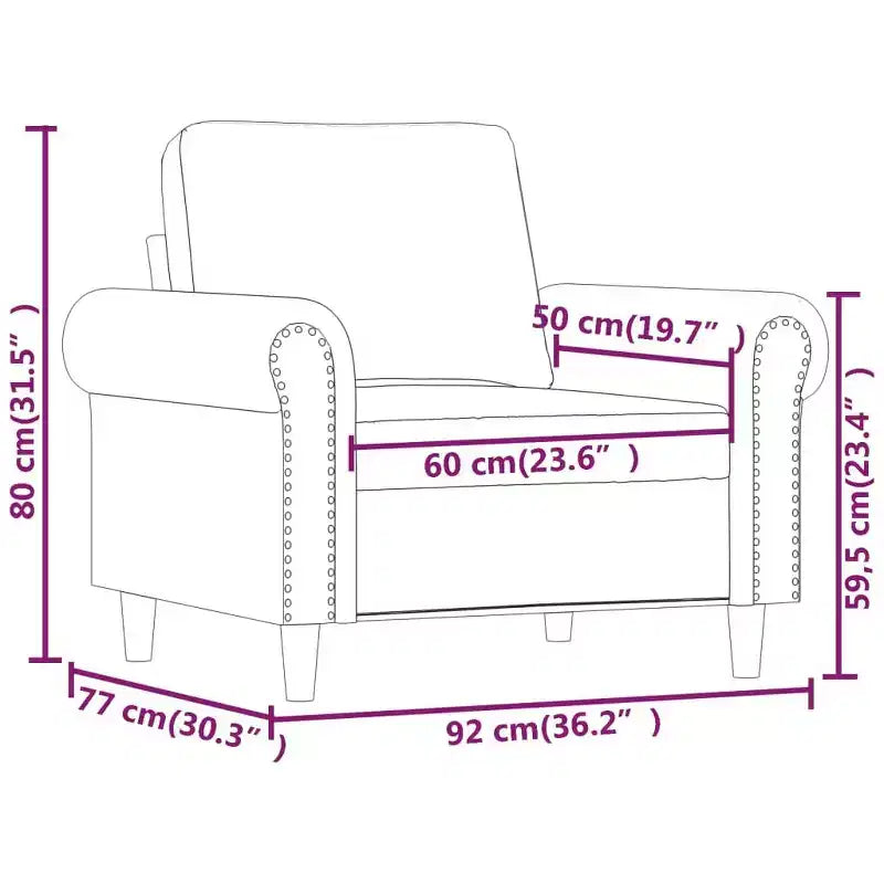 Accent Upholstered Sofa Chair - Faux Leather Single Seating Furniture