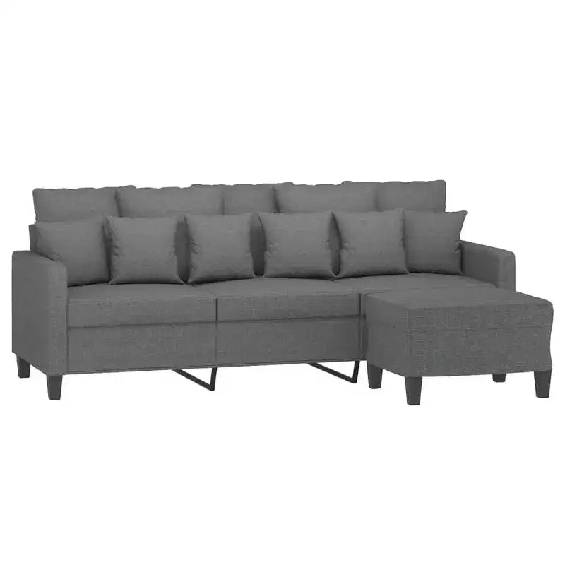 3-Seater Sofa with Footstool for Living Room - Fabric Upholstered