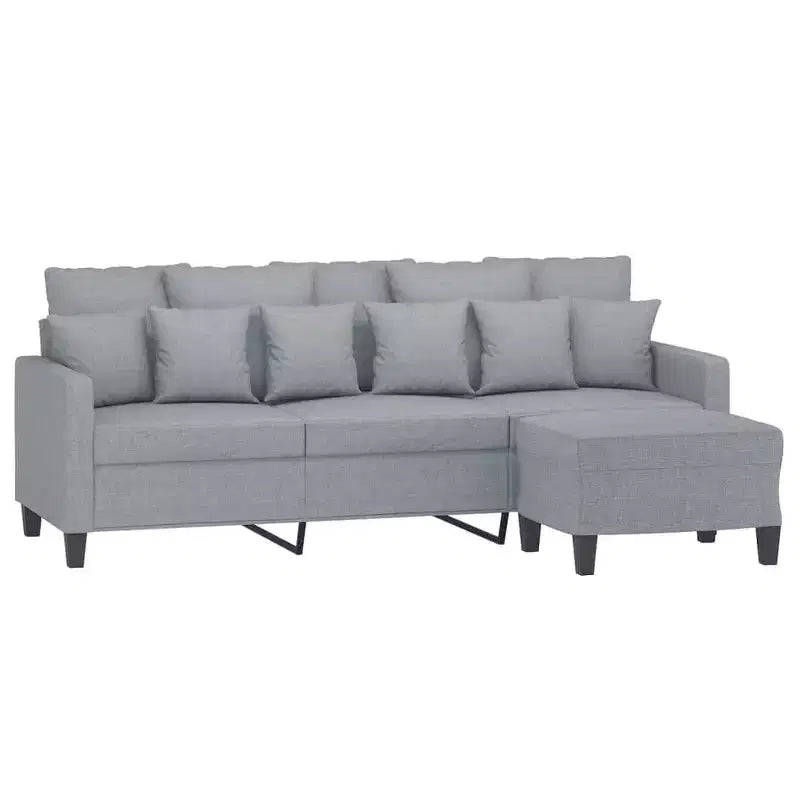 3-Seater Sofa with Footstool for Living Room - Fabric Upholstered