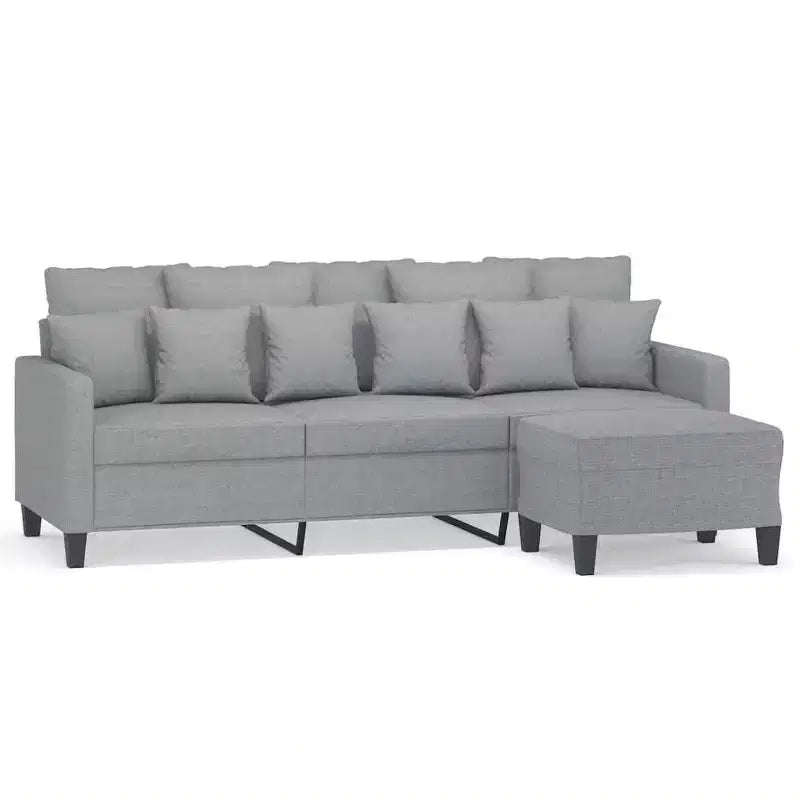 3-Seater Sofa with Footstool for Living Room - Fabric Upholstered