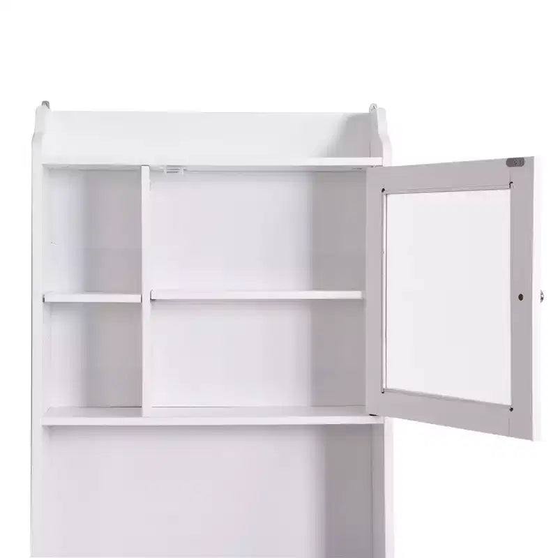 68 Inch Over Toilet Storage Cabinet with Open Shelves, Wood Bathroom Storage Cabinet