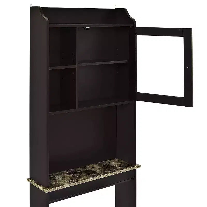 68 Inch Over Toilet Storage Cabinet with Open Shelves, Wood Bathroom Storage Cabinet