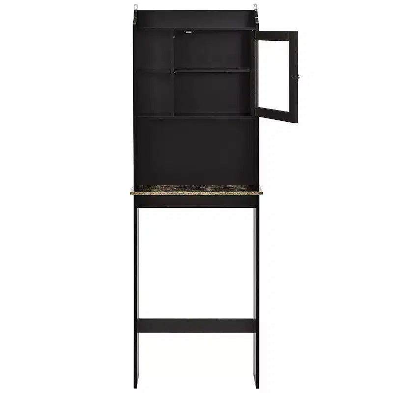 68 Inch Over Toilet Storage Cabinet with Open Shelves, Wood Bathroom Storage Cabinet
