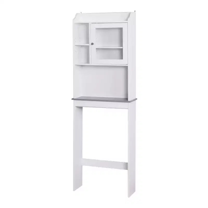 68 Inch Over Toilet Storage Cabinet with Open Shelves, Wood Bathroom Storage Cabinet