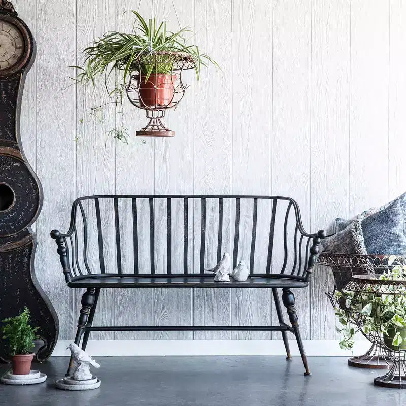 GDFStudio Pellerin 50 Industrial Iron Settee Bench