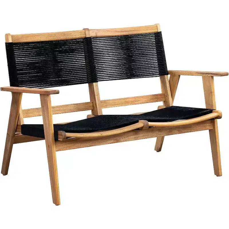 Banc de causeuse Kingsmen 63368 Balkene Home – Banc en bois moderne du milieu du siècle pour salon, chambre, patio, piscine, entrée, intérieur et extérieur