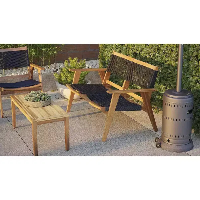 Banc de causeuse Kingsmen 63368 Balkene Home – Banc en bois moderne du milieu du siècle pour salon, chambre, patio, piscine, entrée, intérieur et extérieur