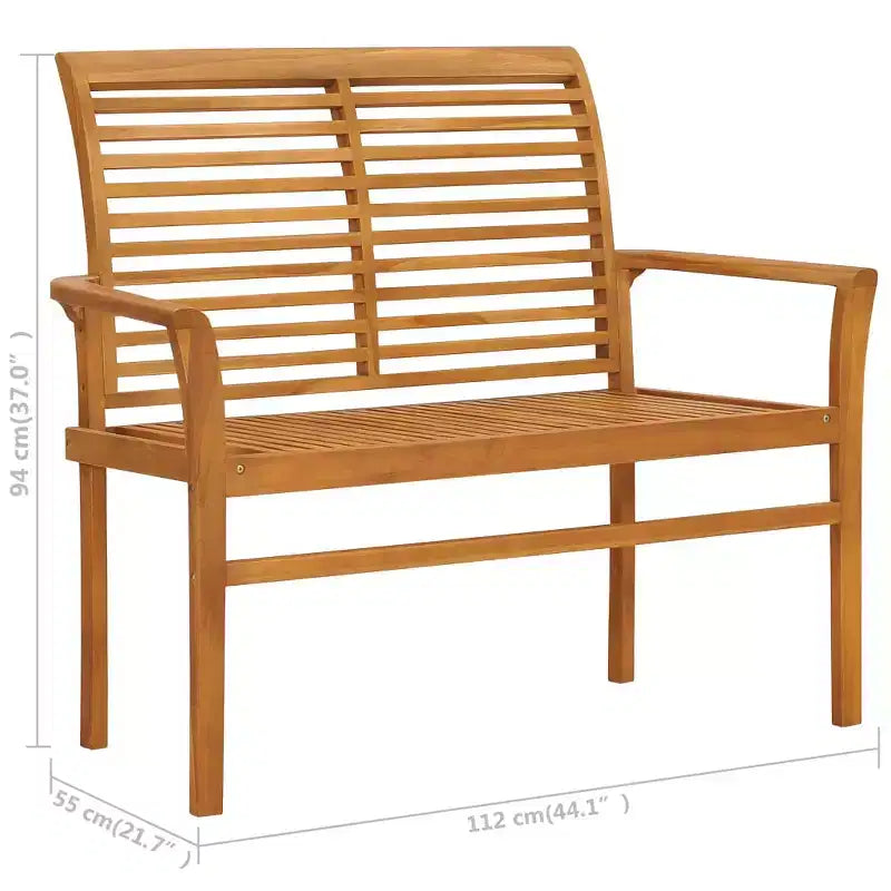 Banc de jardin Teck naturel Poncé fin Durabilité moyenne