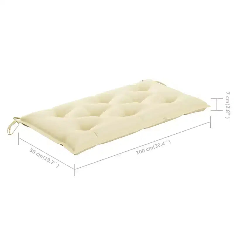 Banc de jardin en teck, bois de teck crème blanc, robuste