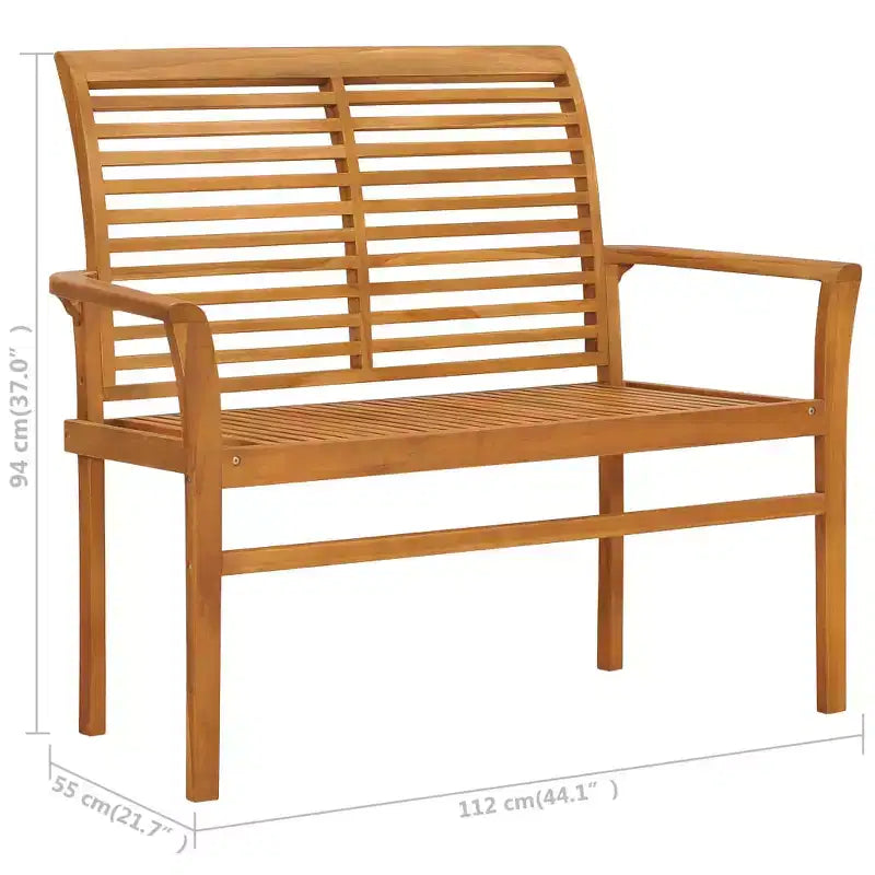 Banc de jardin en teck, bois de teck crème blanc, robuste