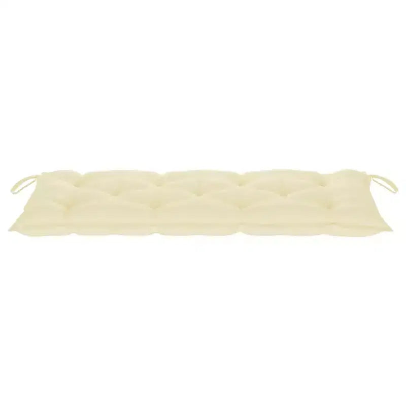 Banc de jardin finition bois avec coussin crème