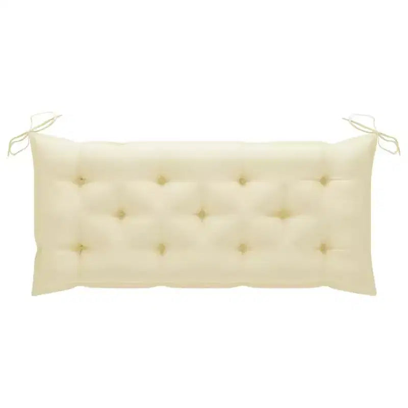 Banc de jardin finition bois avec coussin crème