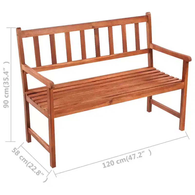 Banc de jardin finition bois avec coussin crème