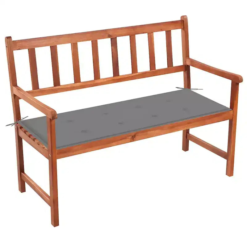 Garden Bench Brown, Grey Solid Acacia Wood, Polyester 47.2 in