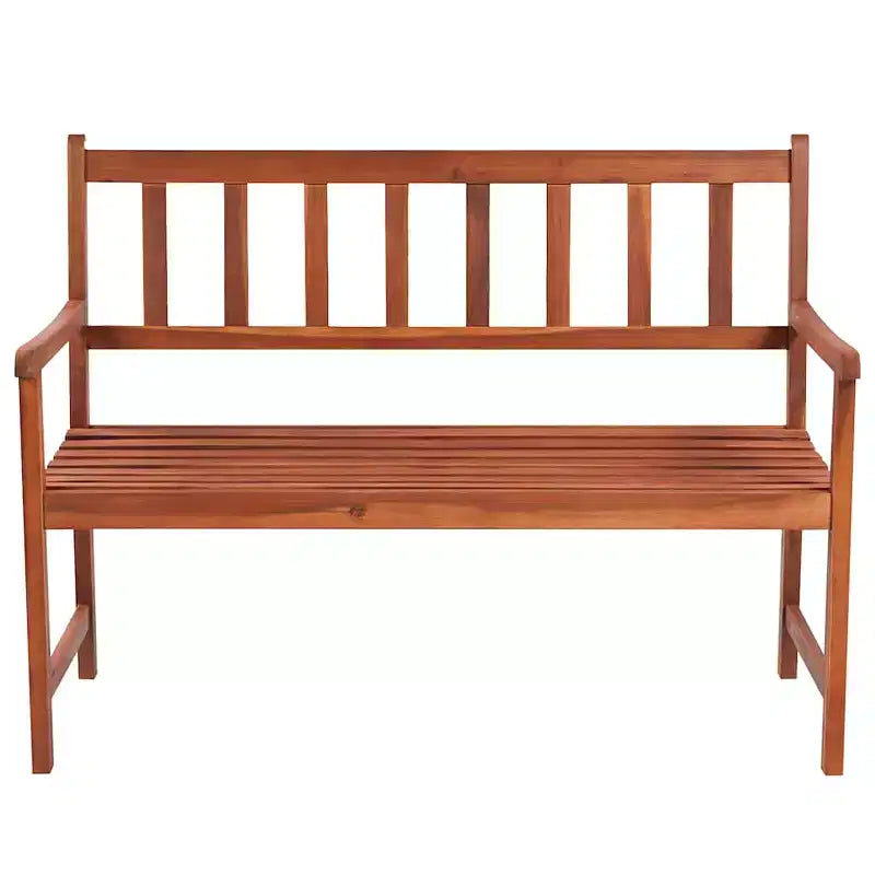 Banc de jardin marron, gris bois d'acacia massif, polyester 120 cm