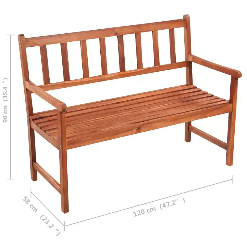 Banc de jardin Bois naturel Bois d'acacia massif, Tissu (100 % polyester)