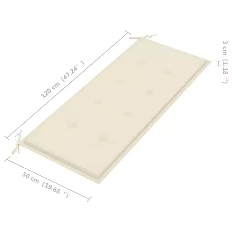 Banc de jardin Bois naturel Bois d'acacia massif, Tissu (100 % polyester)