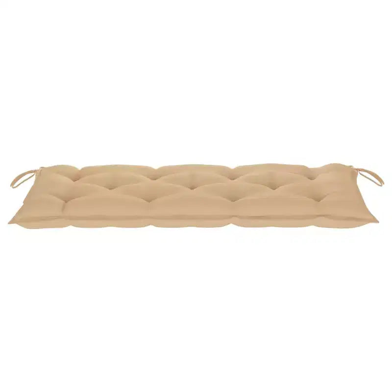Banc de jardin en bois d'acacia avec coussin beige