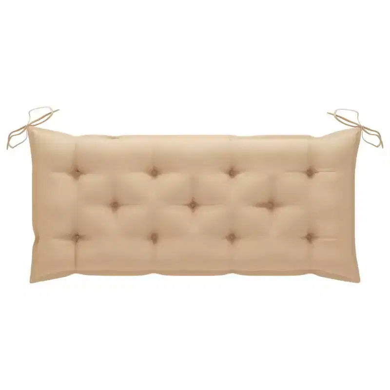 Banc de jardin en bois d'acacia avec coussin beige