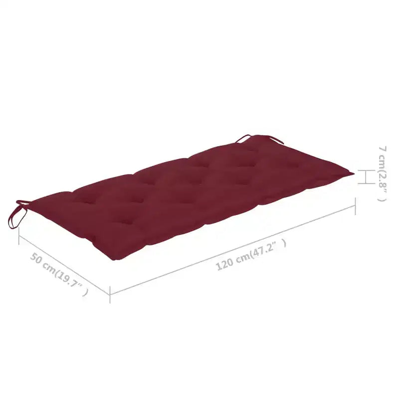 Banc de jardin Bois naturel Bois d'acacia massif avec un coussin en tissu