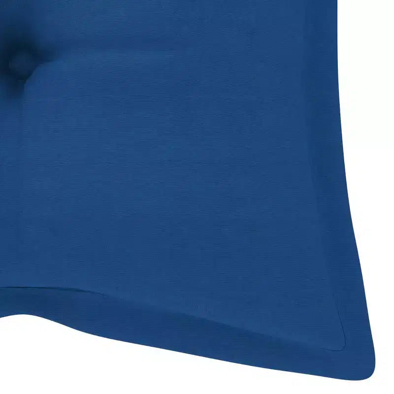 Banc de jardin en bois d'acacia, coussin bleu