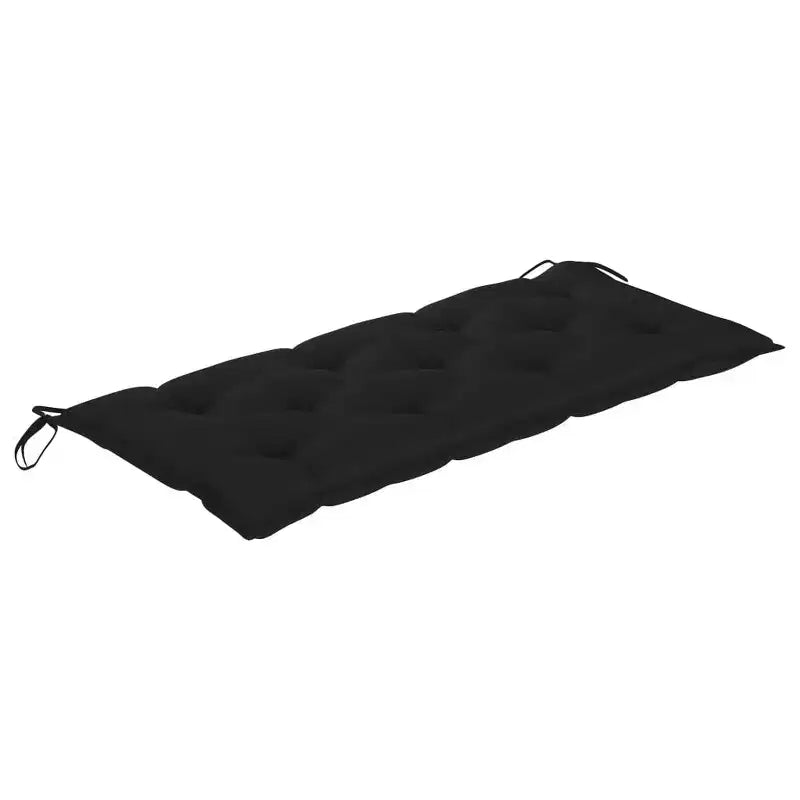Banc de jardin en bois avec coussin noir en acacia massif